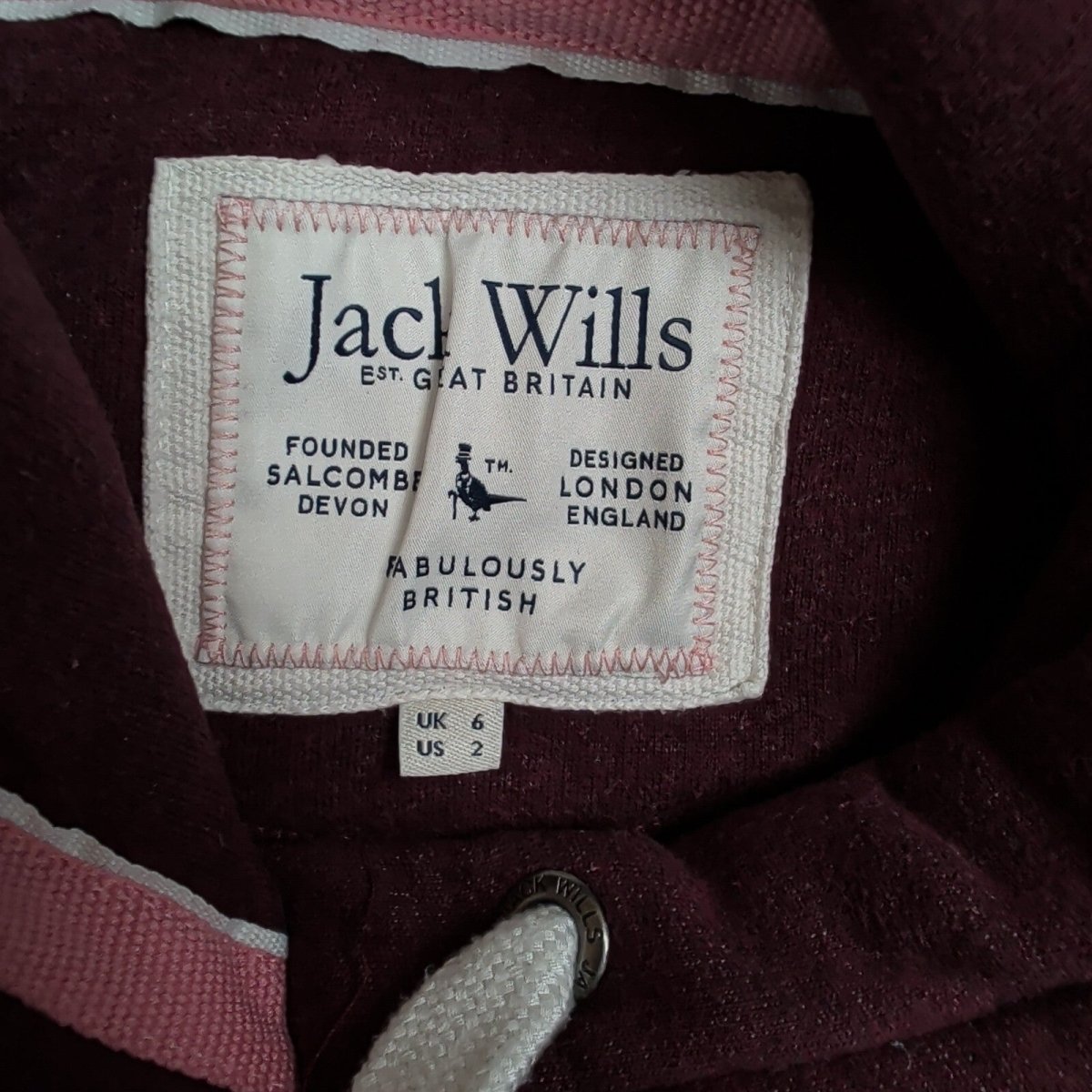 Jack Wills Women's Logo Hoodie UK 6 Burgundy – product photo 4 | RewearableUK