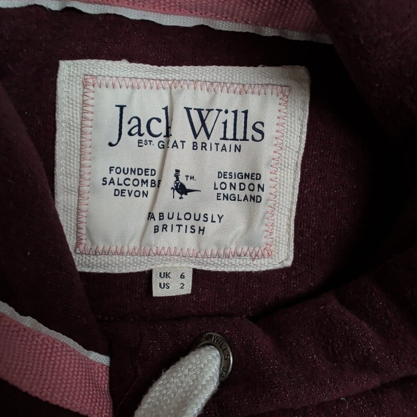 Jack Wills Women's Logo Hoodie UK 6 Burgundy – product photo 4 | RewearableUK