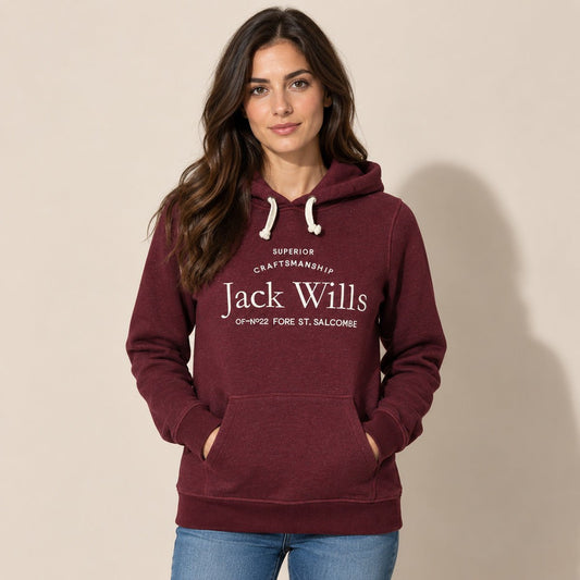 Jack Wills Women's Logo Hoodie UK 6 Burgundy – Hoodie product photo 1 | RewearableUK