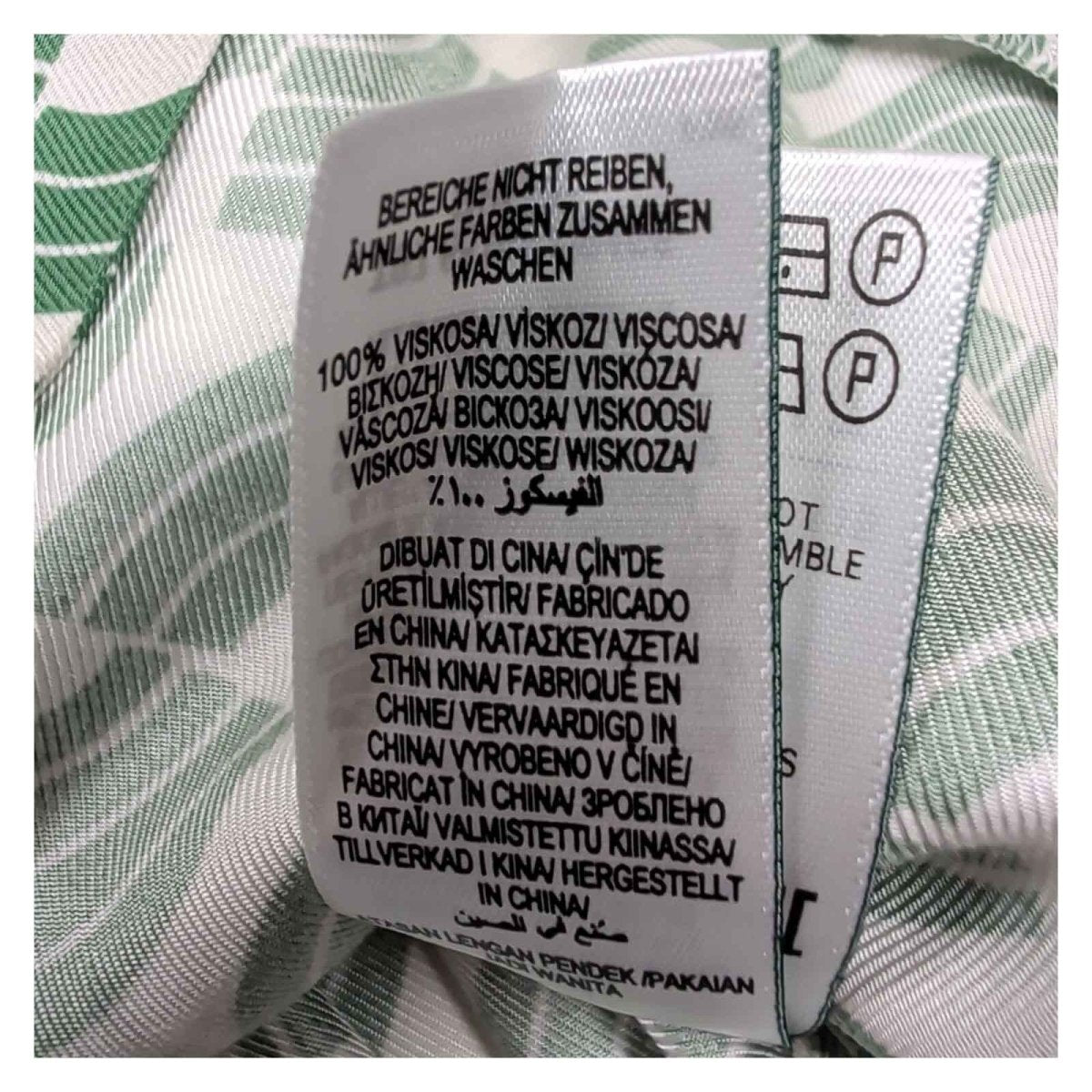 Jaeger Geometric Shirt UK 18 Green White Viscose – product photo 5 | RewearableUK
