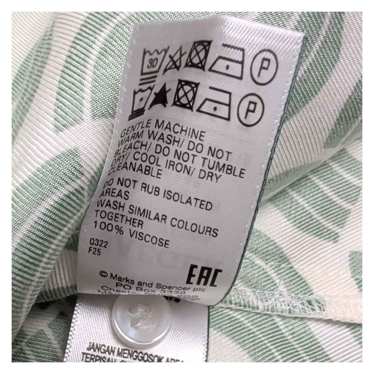 Jaeger Geometric Shirt UK 18 Green White Viscose – product photo 4 | RewearableUK