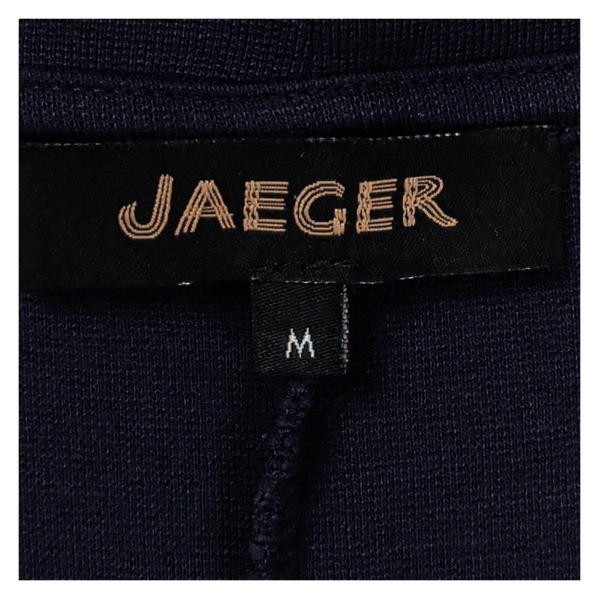 Jaeger Navy Blue Shift Dress Size M 3/4 Sleeve Pockets Jersey Work Office – product photo 6 | RewearableUK