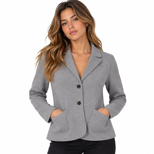 J.Crew Women's Cotton Knit Blazer M Grey – Blazer product photo 1 | RewearableUK