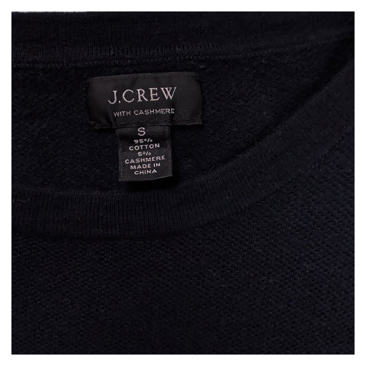 J.Crew Womens Jumper S Navy Plain Crew Neck 95% Cotton 5% Cashmere – product photo 3 | RewearableUK