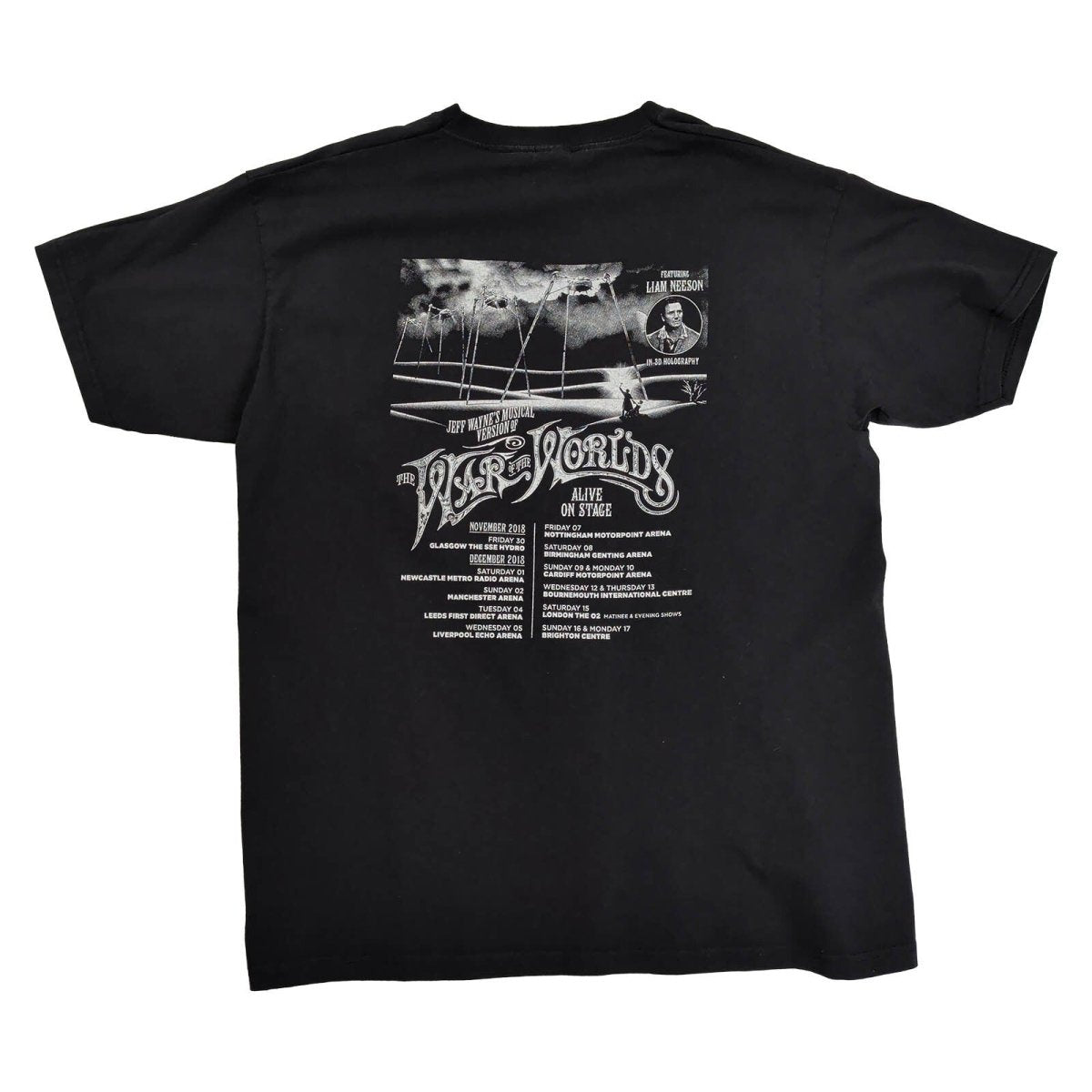 Jeff Wayne War of the Worlds Alive on Stage 2018 Tour T-Shirt XL Black – product photo 2 | RewearableUK