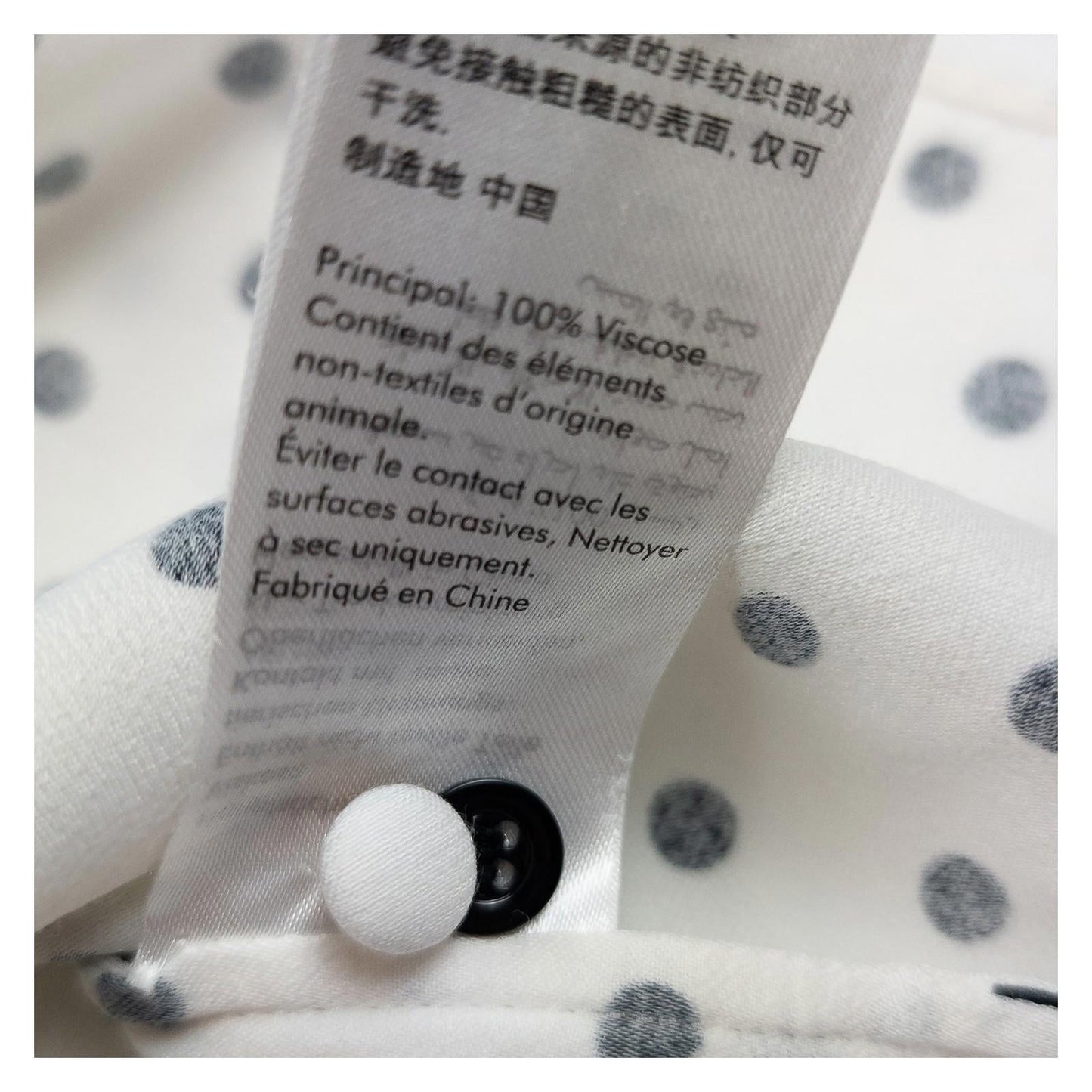 Jigsaw Woman White Polka Dot Shirt Size UK 8 Viscose Long Sleeve Button Work by Jigsaw – | RewearableUK