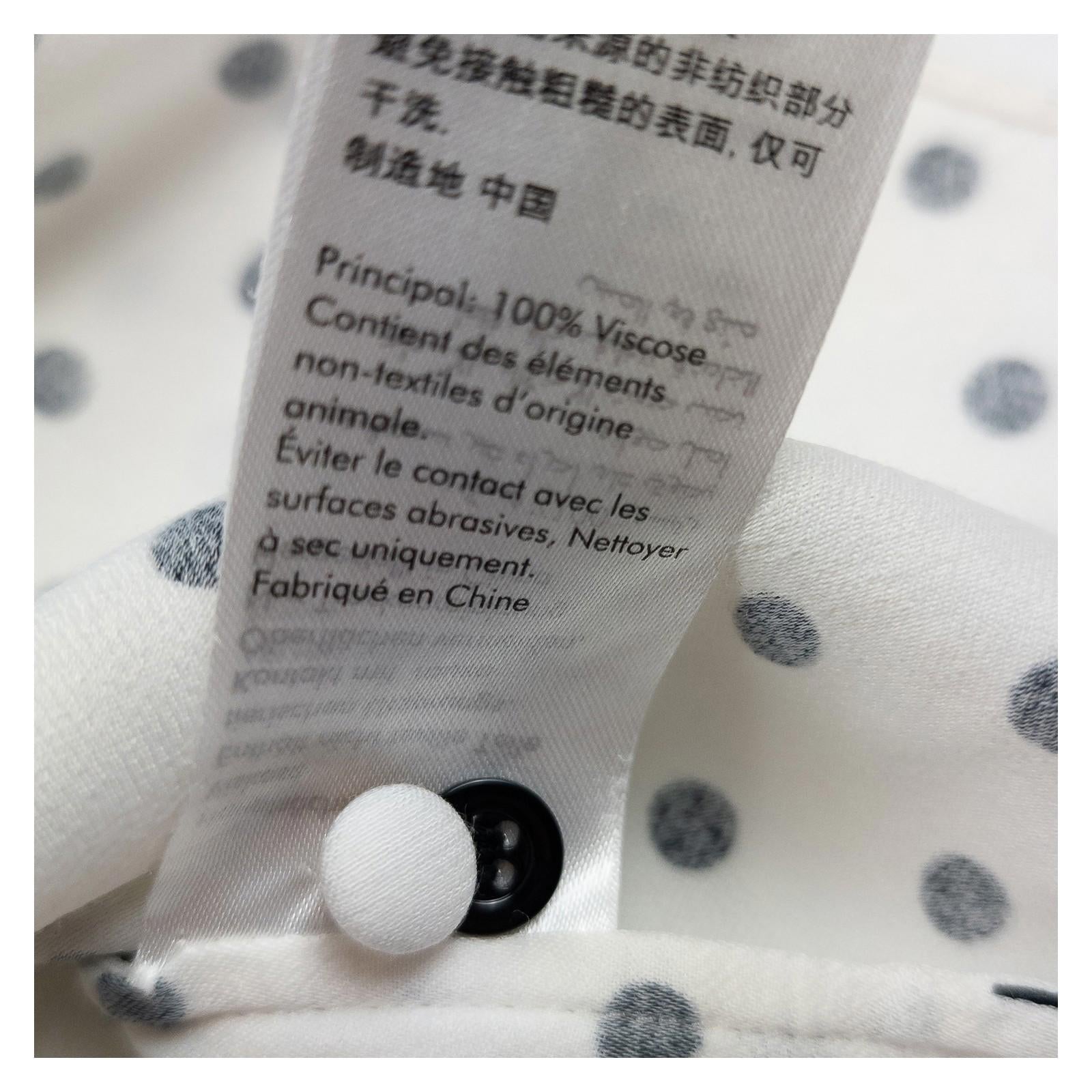 Jigsaw Woman White Polka Dot Shirt Size UK 8 Viscose Long Sleeve Button Work by Jigsaw – | RewearableUK