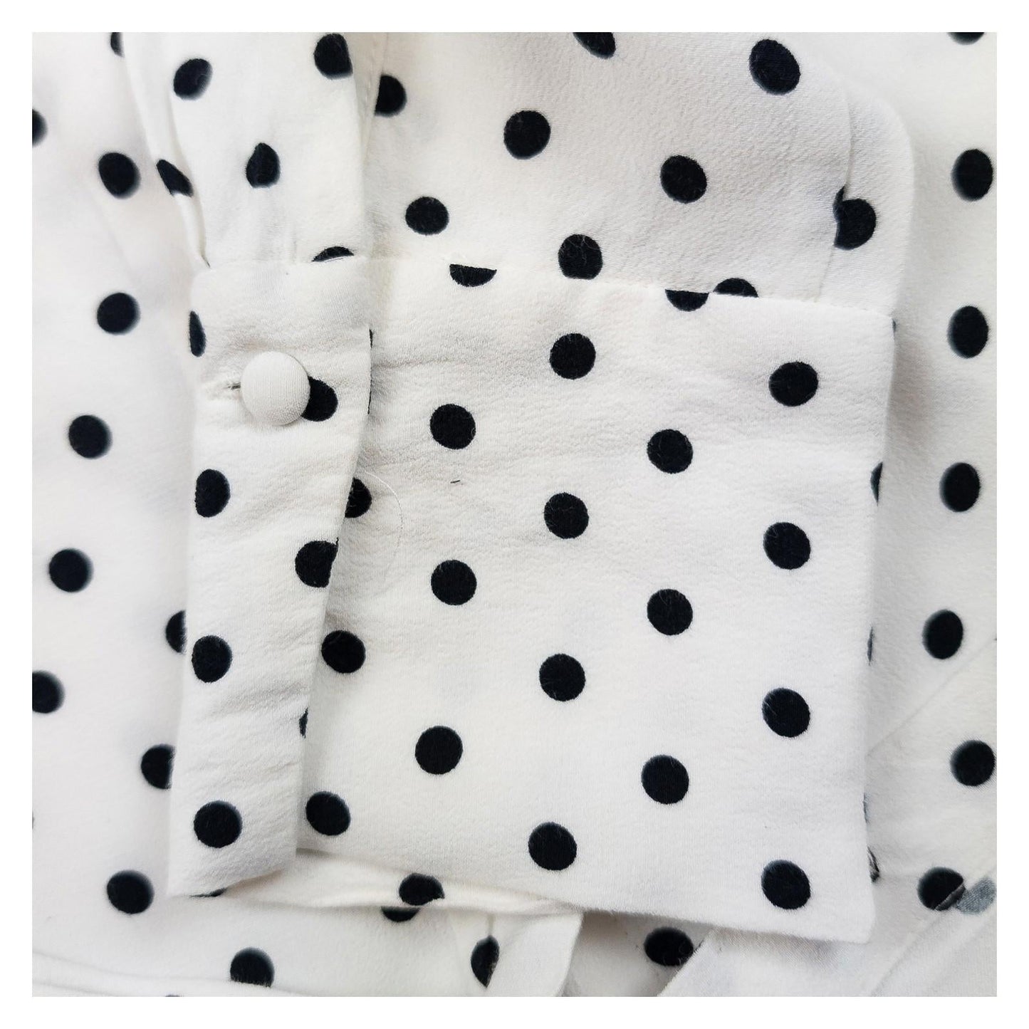 Jigsaw Woman White Polka Dot Shirt Size UK 8 Viscose Long Sleeve Button Work by Jigsaw – | RewearableUK