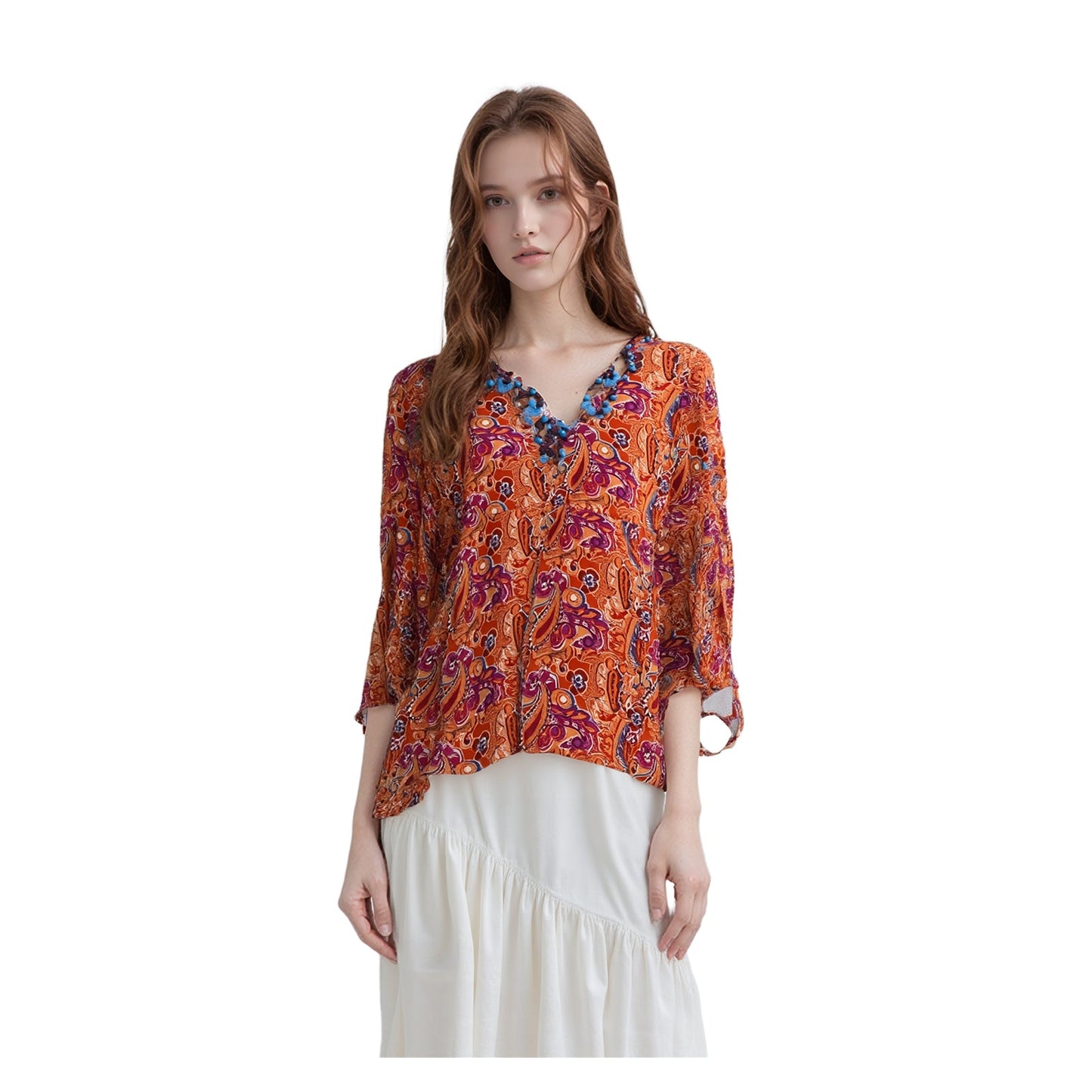 Joe Browns Paisley Boho Tunic Top Orange | Women's UK 22 NWT by Joe Browns – blouse | RewearableUK