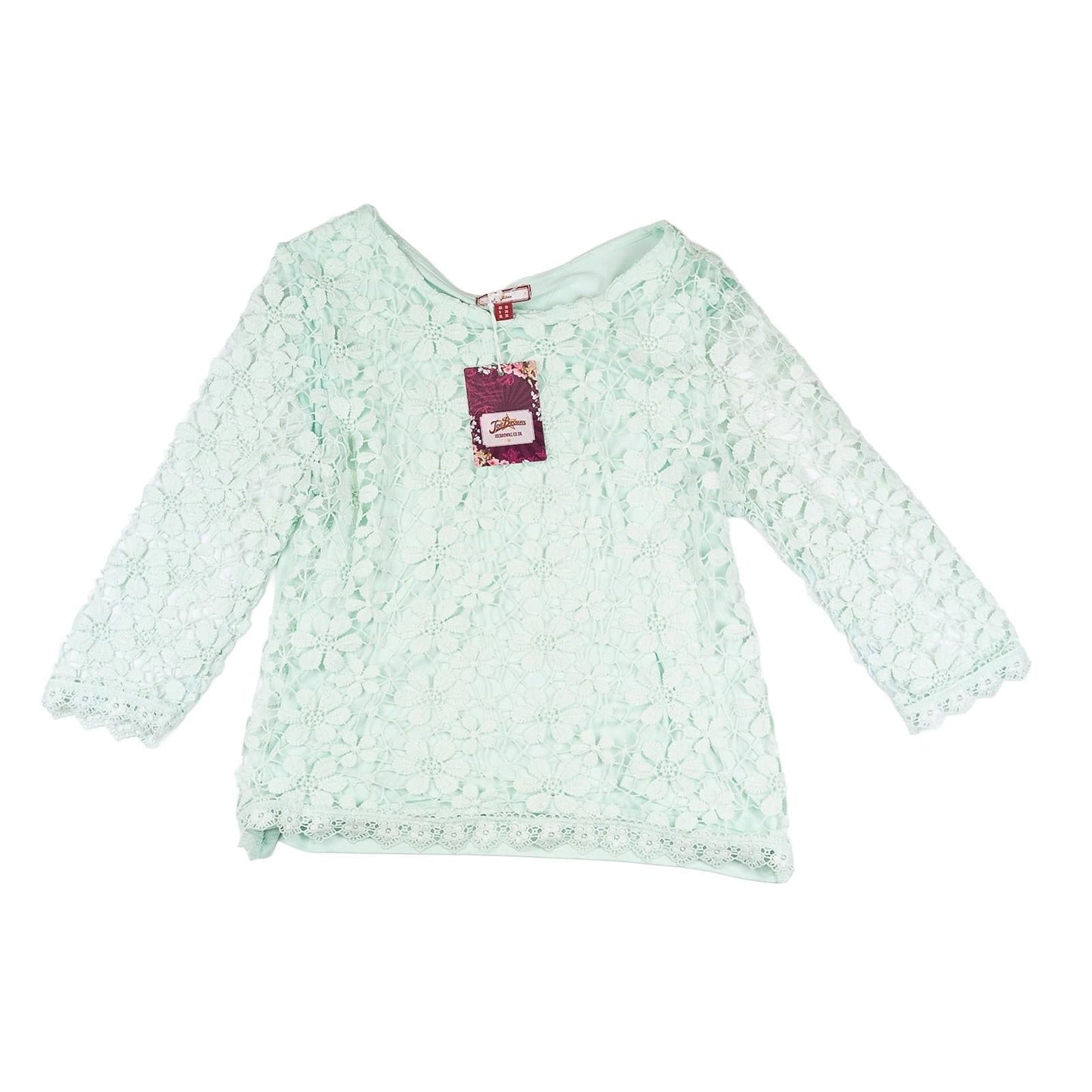 Joe Browns Womens Top UK 10 Mint Green Crochet Lace Blouse 3/4 Sleeve NWT by Joe Browns – | RewearableUK