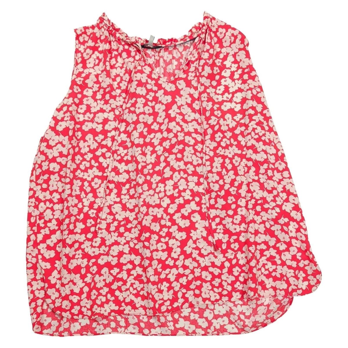 Joules Cierra Floral Sleeveless Blouse UK 16 Red White V-Neck Viscose – product photo 1 | RewearableUK