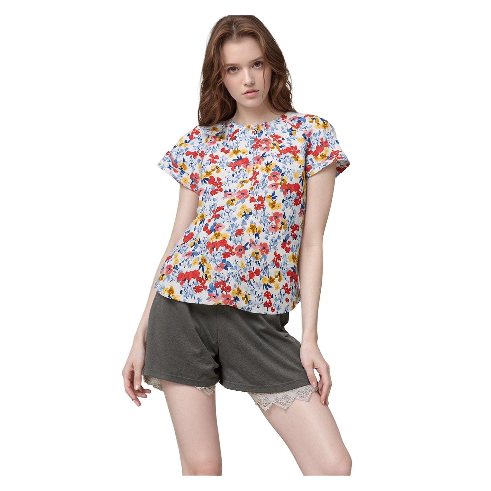 Joules Edana Floral Top Cream Red Blue | Women's UK 10 by Joules – blouse | RewearableUK