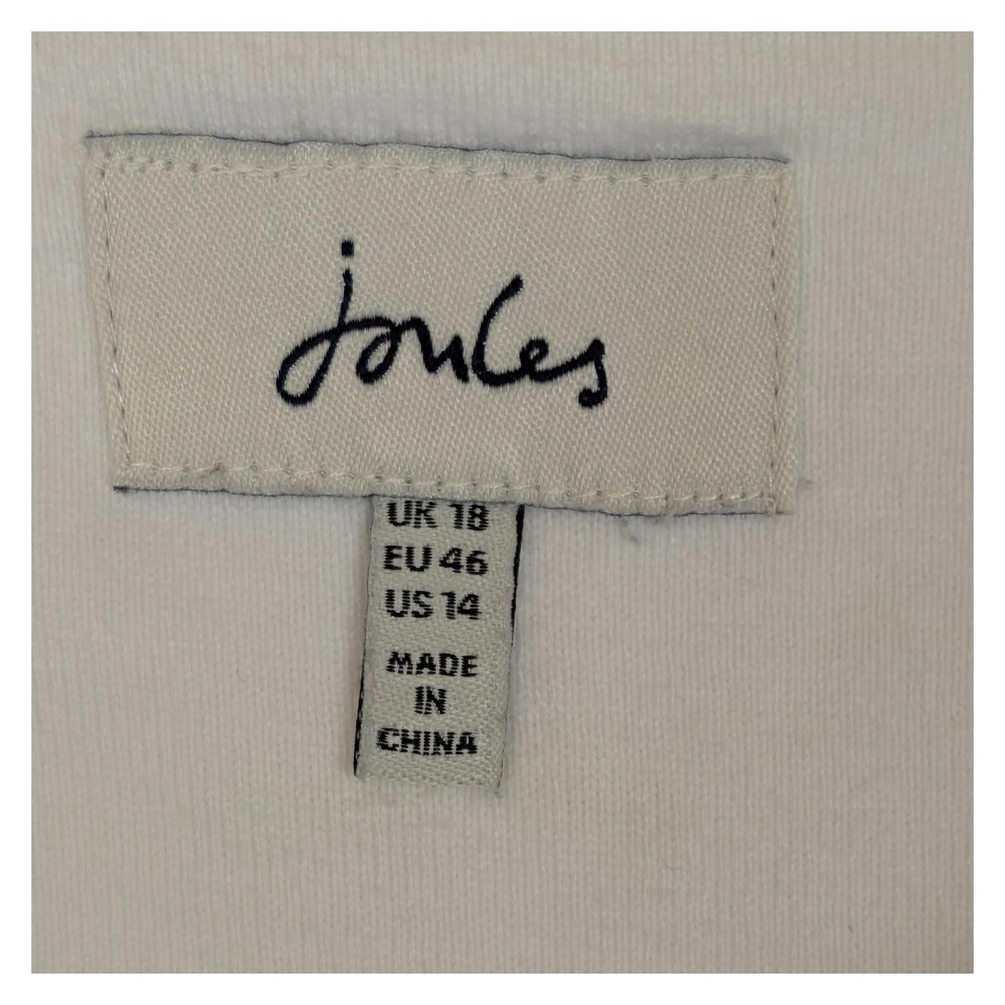 Joules Harbour Top Size UK 18 US 14 Blue Stripe Embroidered Blue Tit Bird Cotton by Joules – | RewearableUK