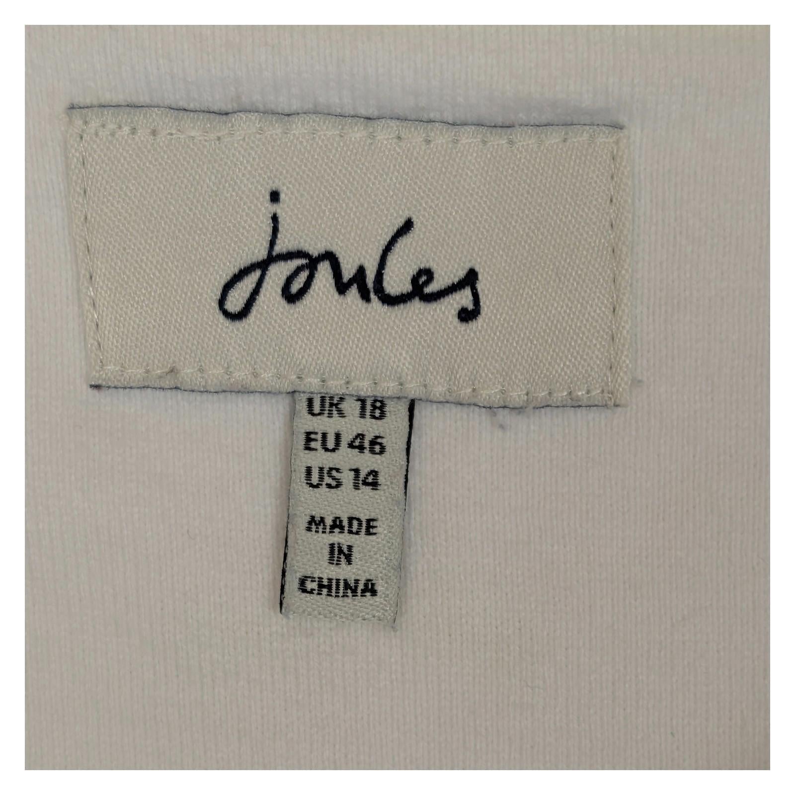 Joules Harbour Top Size UK 18 US 14 Blue Stripe Embroidered Blue Tit Bird Cotton by Joules – | RewearableUK