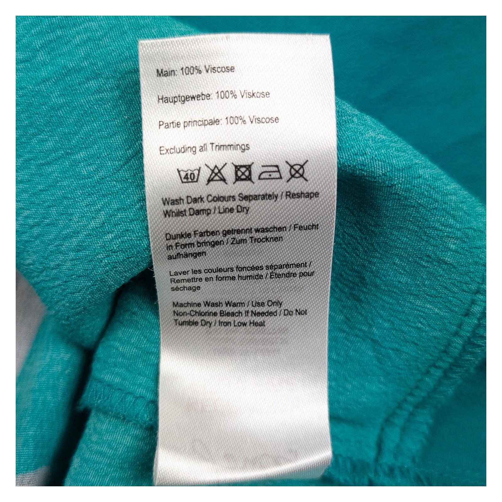 Joules Leah Teal Floral Top Size UK 16 Viscose 3/4 Sleeve Scoop Neck Panel Back by Joules – | RewearableUK