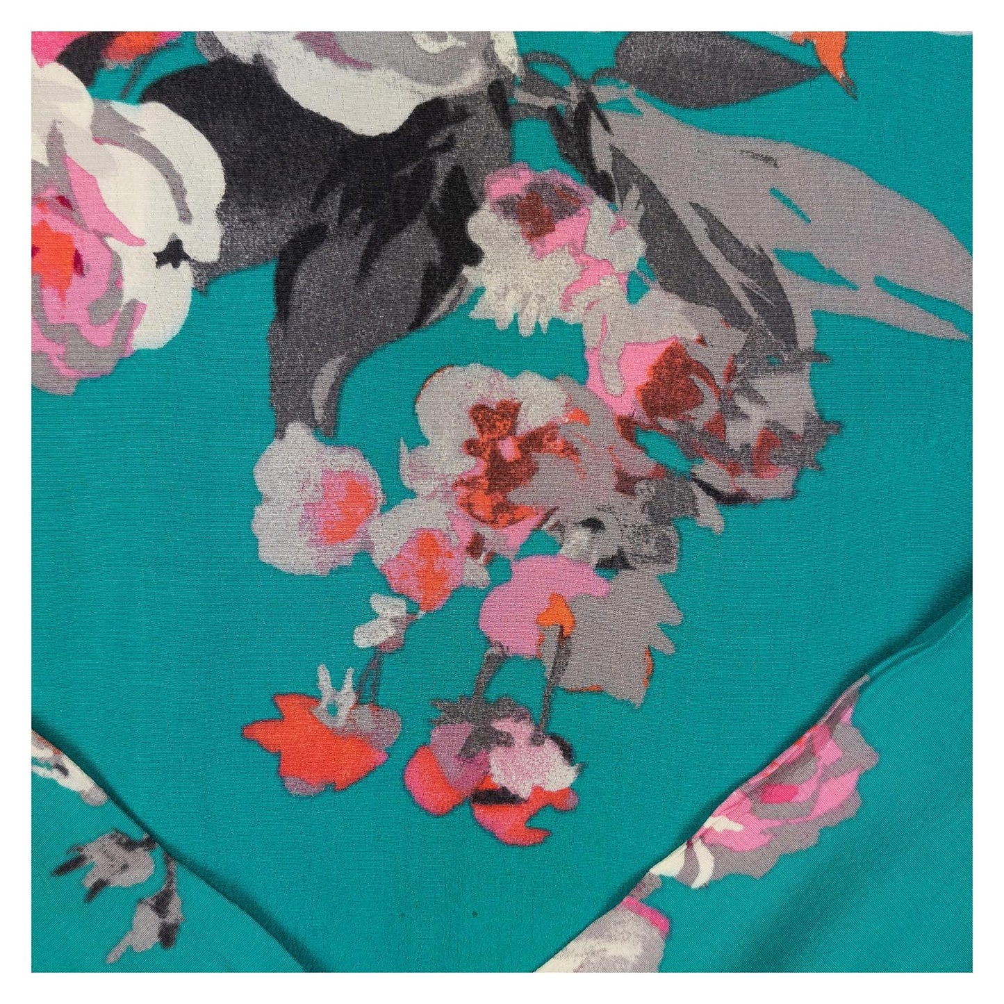 Joules Leah Teal Floral Top Size UK 16 Viscose 3/4 Sleeve Scoop Neck Panel Back by Joules – | RewearableUK