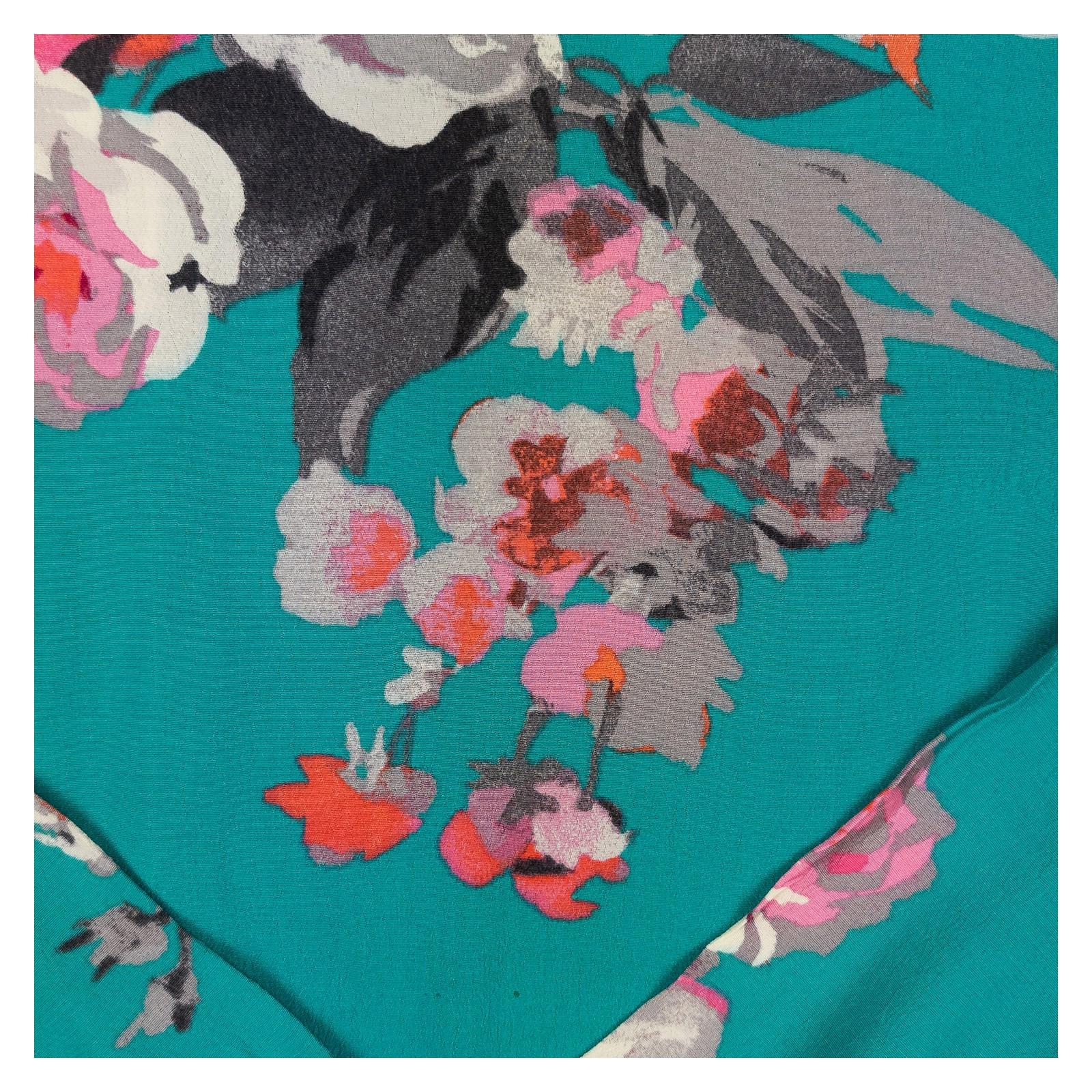 Joules Leah Teal Floral Top Size UK 16 Viscose 3/4 Sleeve Scoop Neck Panel Back by Joules – | RewearableUK