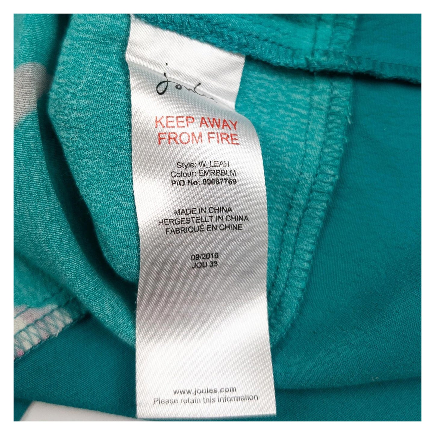 Joules Leah Teal Floral Top Size UK 16 Viscose 3/4 Sleeve Scoop Neck Panel Back by Joules – | RewearableUK