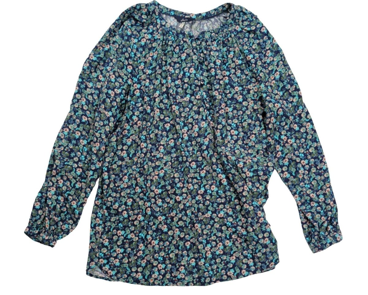 Joules Odette Women's Blouse UK 16 Navy Ditsy Floral Long Sleeve Top – product photo 1 | RewearableUK