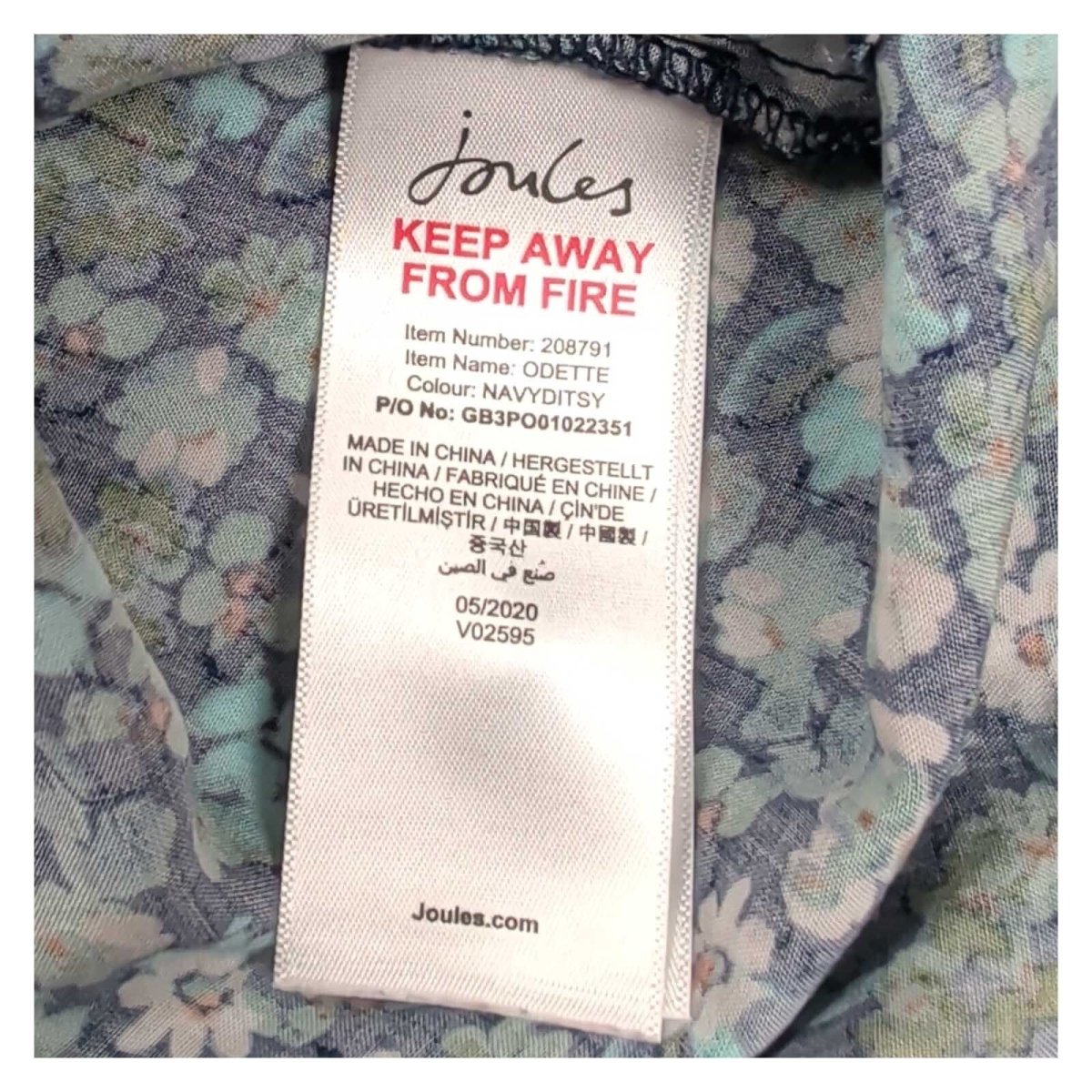 Joules Odette Women's Blouse UK 16 Navy Ditsy Floral Long Sleeve Top – product photo 4 | RewearableUK
