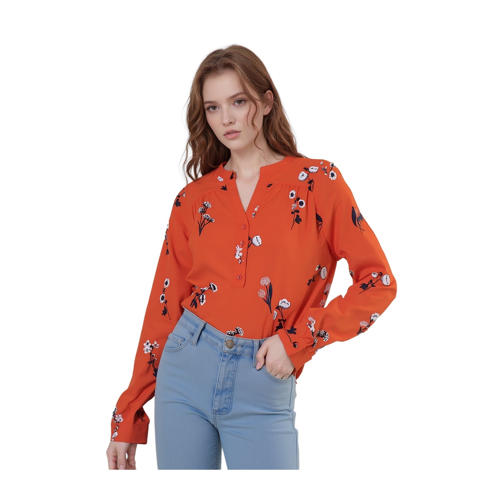 Joules Rosamund Floral Popover Blouse Red | Women's UK 8 by Joules – blouse | RewearableUK