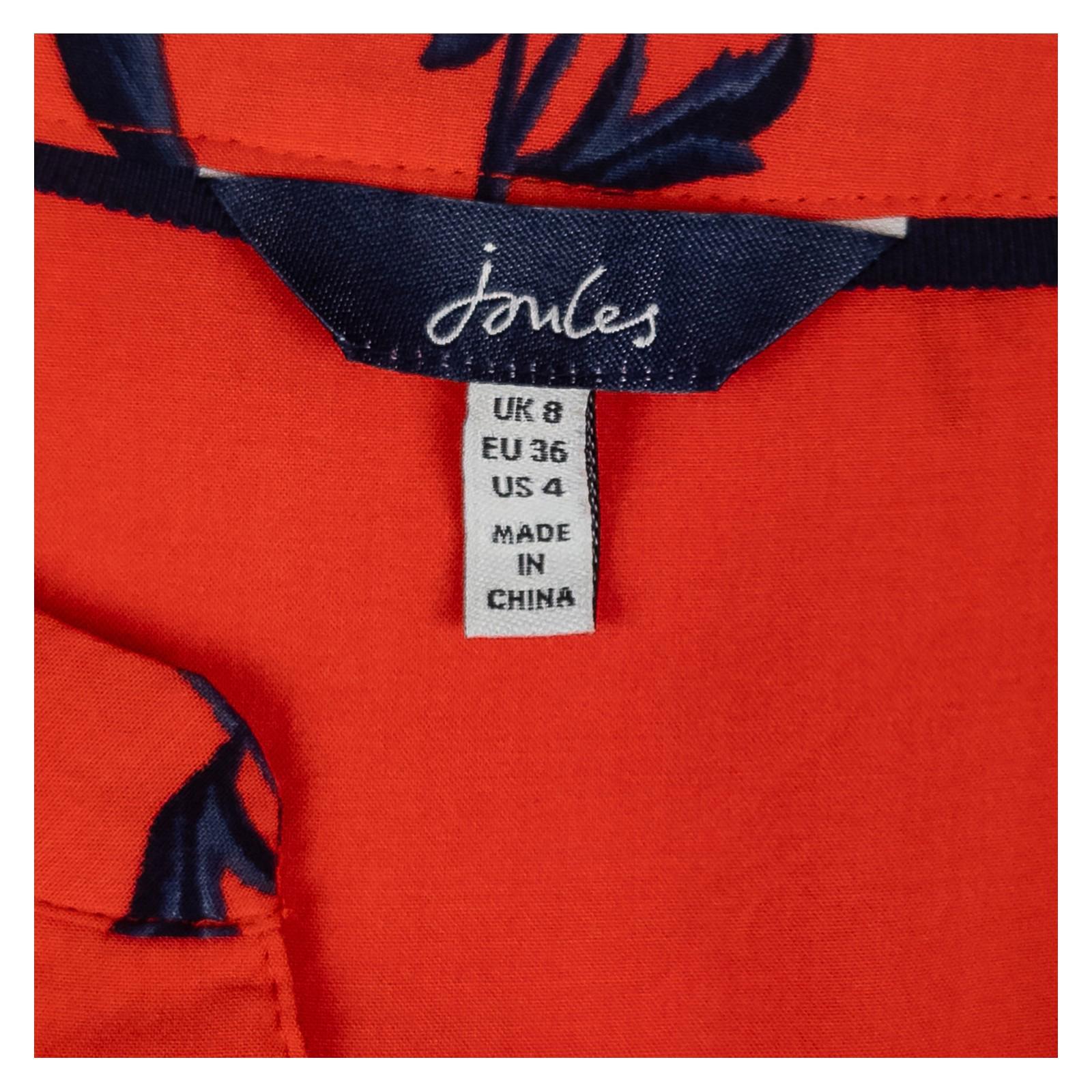 Joules Rosamund Red Floral Blouse Size UK 8 Viscose Long Sleeve Popover Top by Joules – | RewearableUK