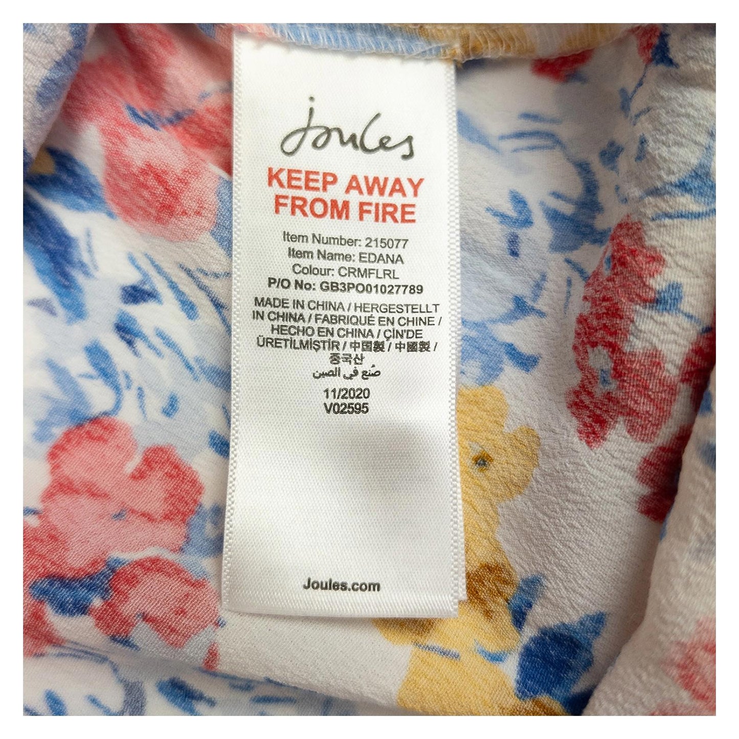 Joules Woman Floral Top Size UK 10 Edana Cream Viscose Short Sleeve Button Summe by Joules – | RewearableUK