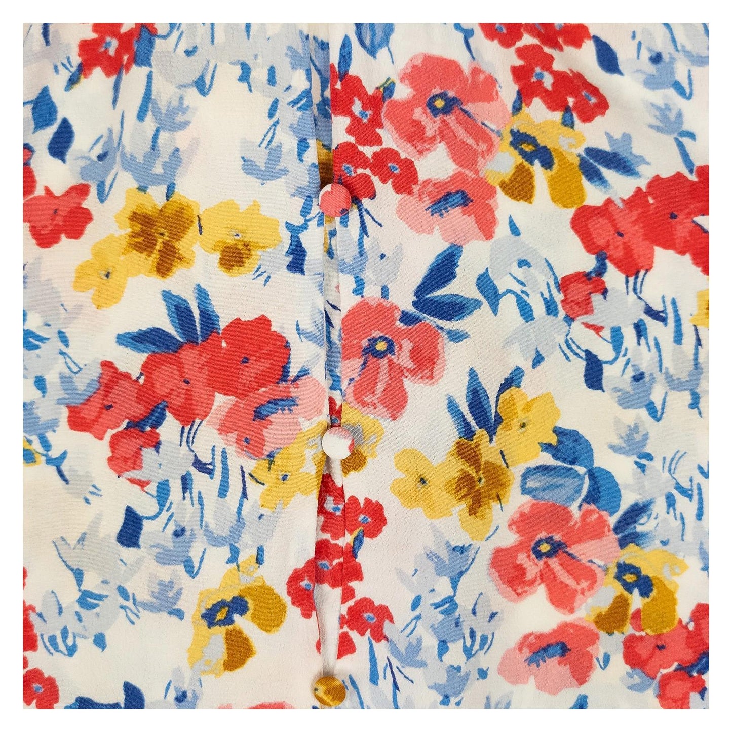 Joules Woman Floral Top Size UK 10 Edana Cream Viscose Short Sleeve Button Summe by Joules – | RewearableUK