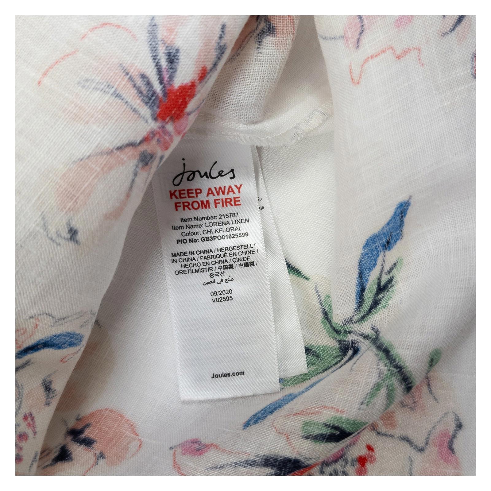 Joules Woman White Linen Shirt Size UK 16 Lorena Floral Print Long Sleeve Button by Joules – | RewearableUK