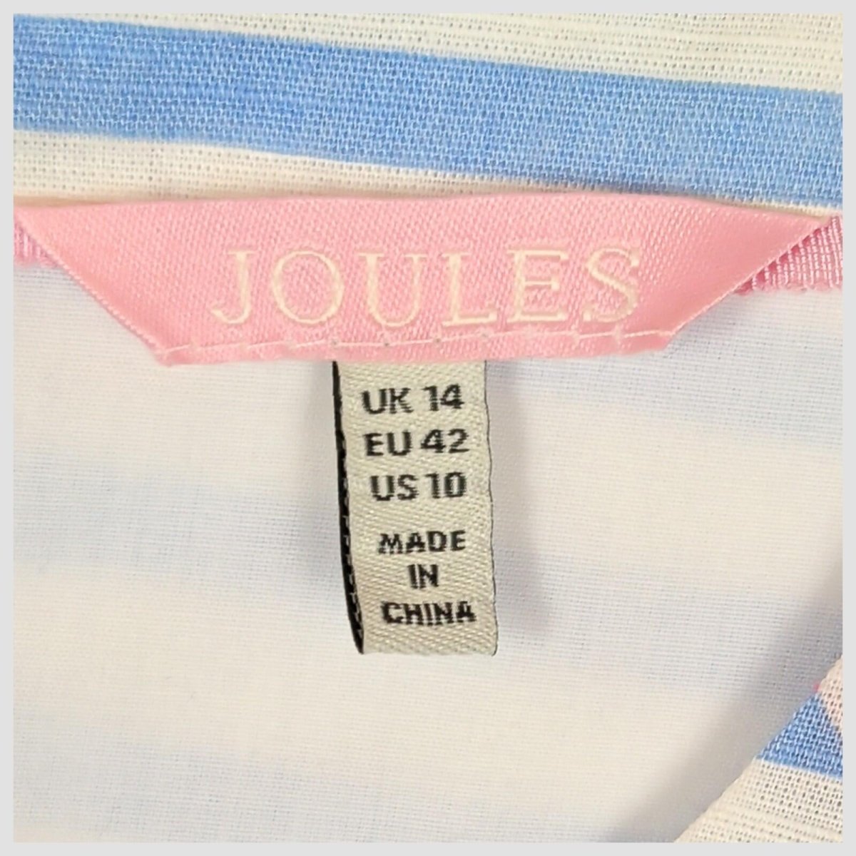 joules womens blue striped floral linen blend sleeveless shift dress size uk 14 by Joules – | RewearableUK