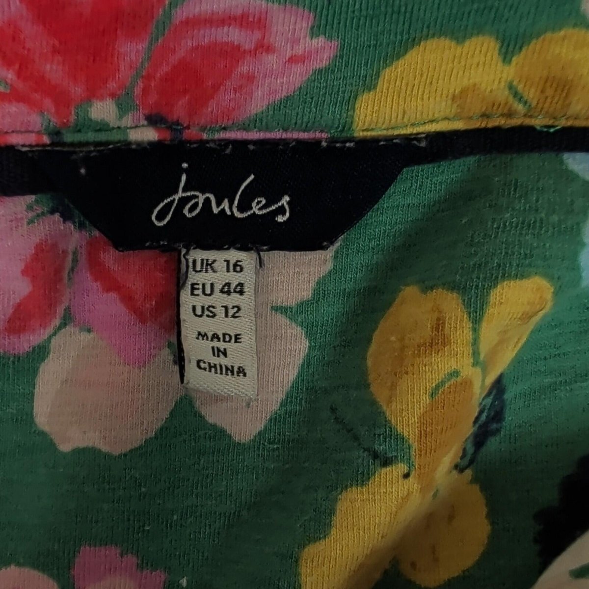 joules womens green floral print collared shirt dress short sleeve size uk 16 by Joules – | RewearableUK