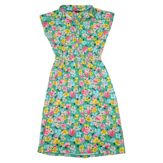 joules womens green floral print collared shirt dress short sleeve size uk 16 by Joules – | RewearableUK