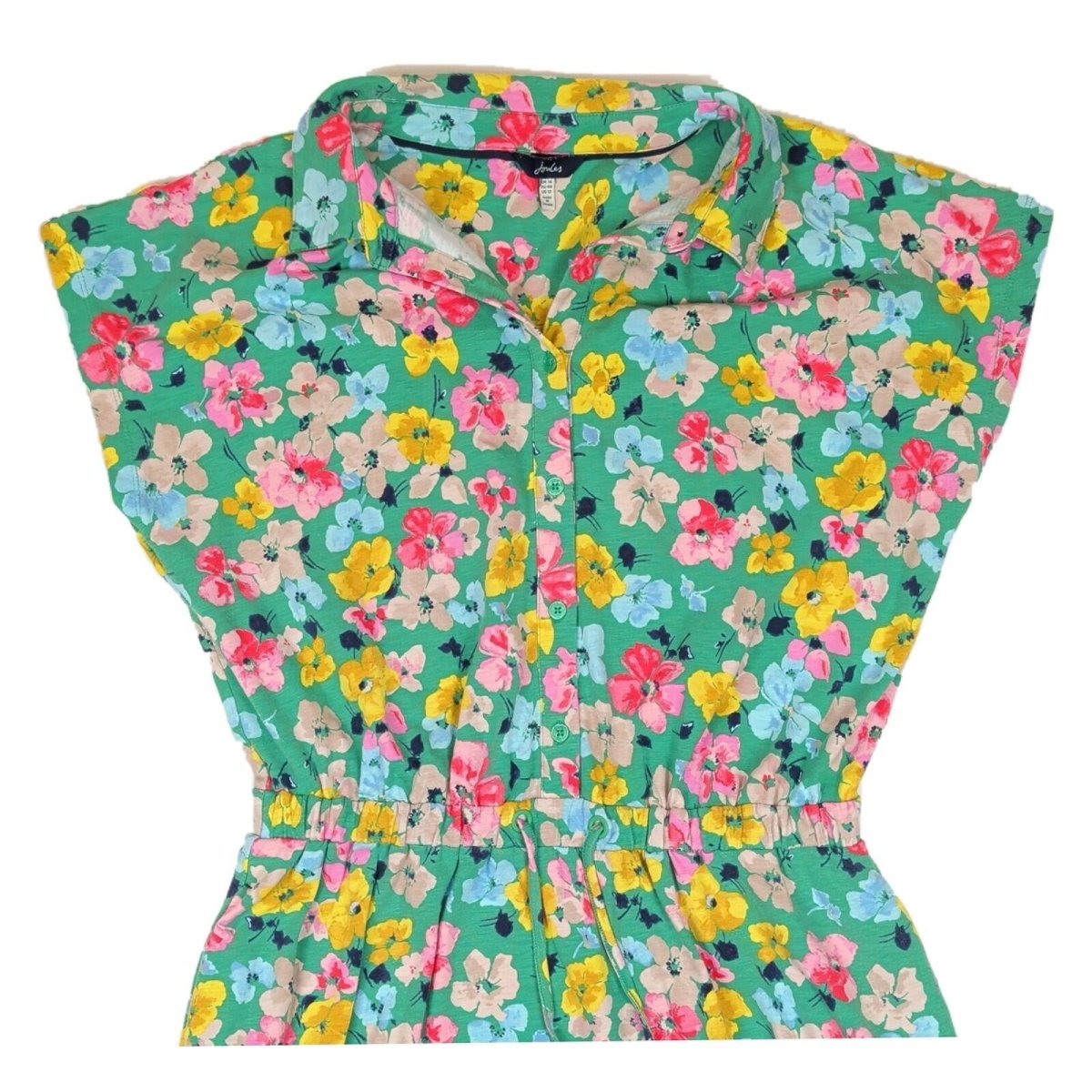 joules womens green floral print collared shirt dress short sleeve size uk 16 by Joules – | RewearableUK