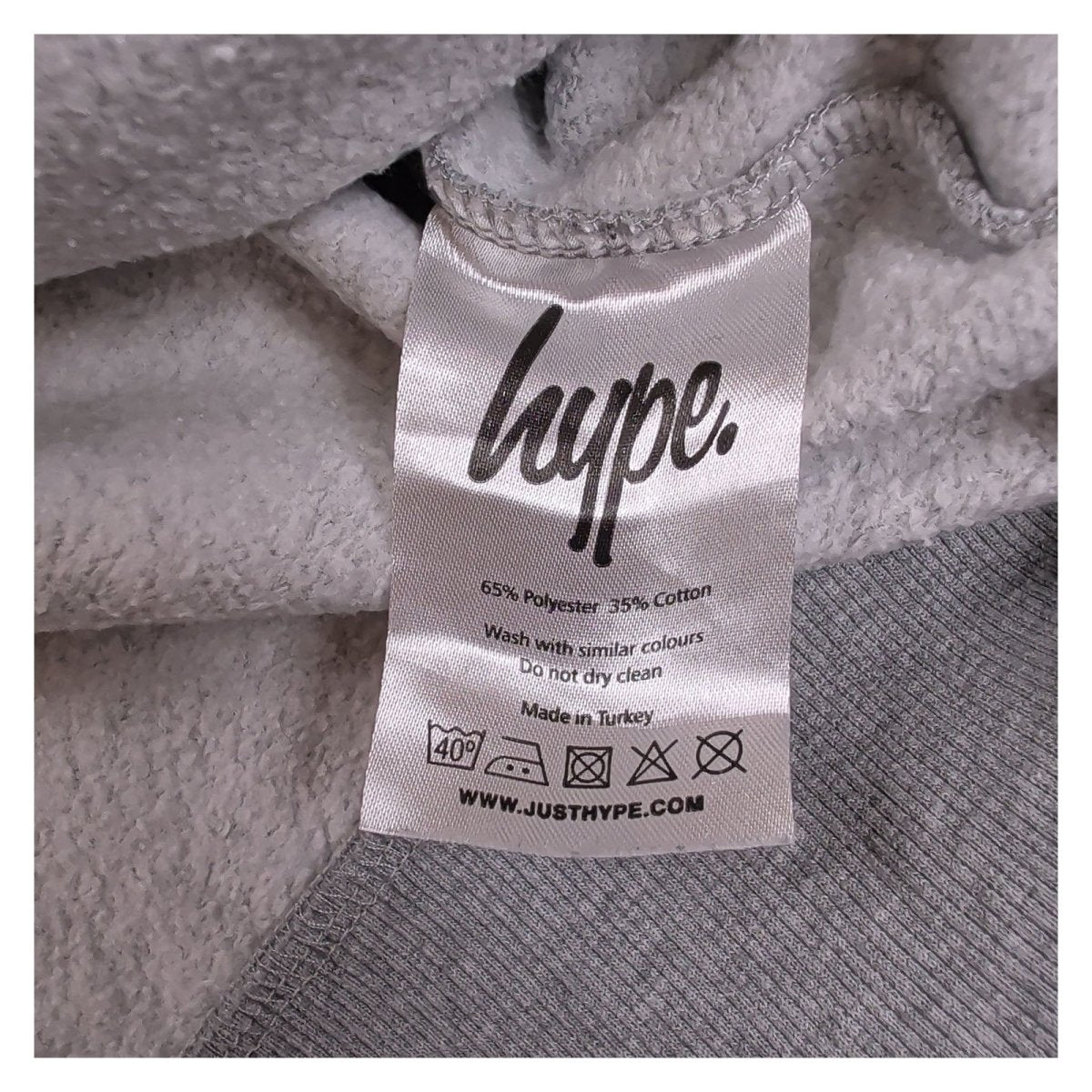 Just Hype Mens Hoodie Medium Grey Embroidered Logo Cotton Blend – product photo 8 | RewearableUK