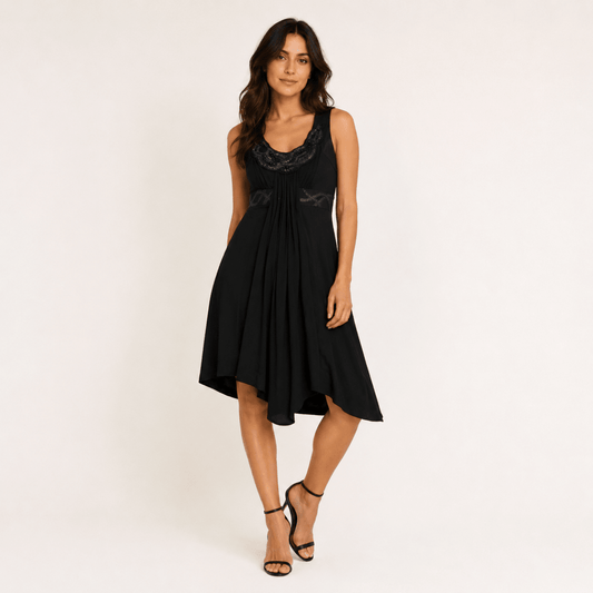 Karen Millen Black Embellished Evening Dress UK 10 Silk Trim – Dresses product photo 1 | RewearableUK