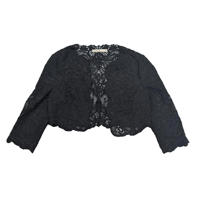 Karen Millen Black Lace Bolero Size UK 14 US 10 Guipure Cropped Jacket Wedding by Karen Millen – | RewearableUK