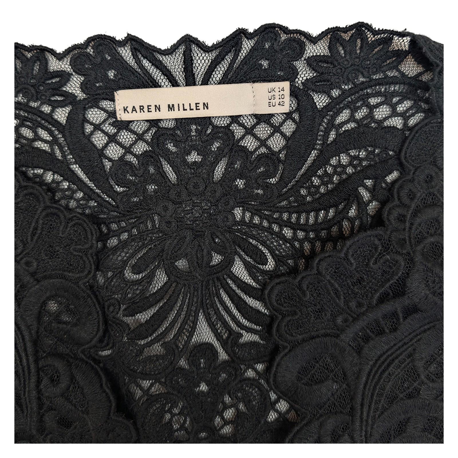 Karen Millen Black Lace Bolero Size UK 14 US 10 Guipure Cropped Jacket Wedding by Karen Millen – | RewearableUK