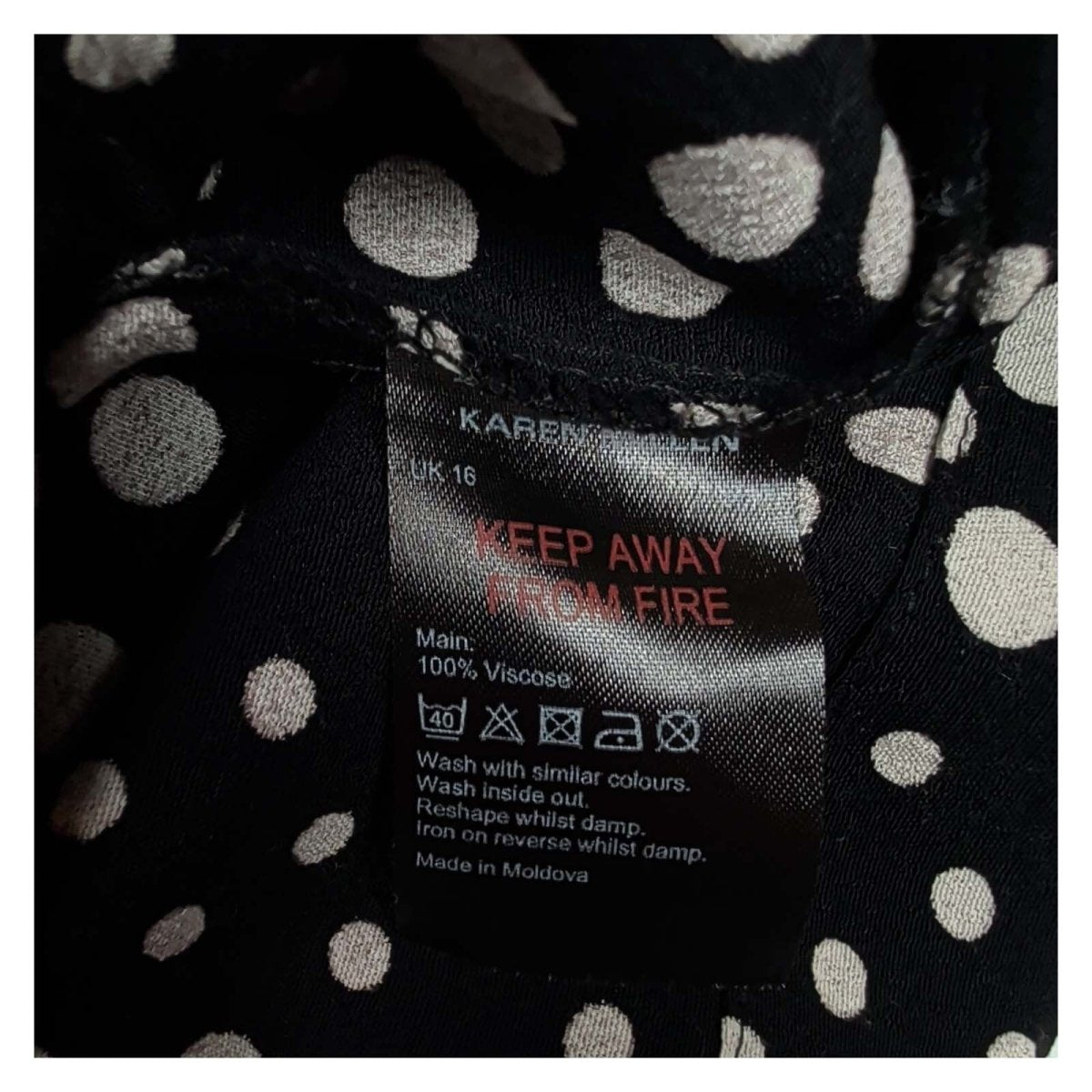 Karen Millen Black White Polka Dot Blouse UK 16 Balloon Sleeve Viscose – product photo 4 | RewearableUK