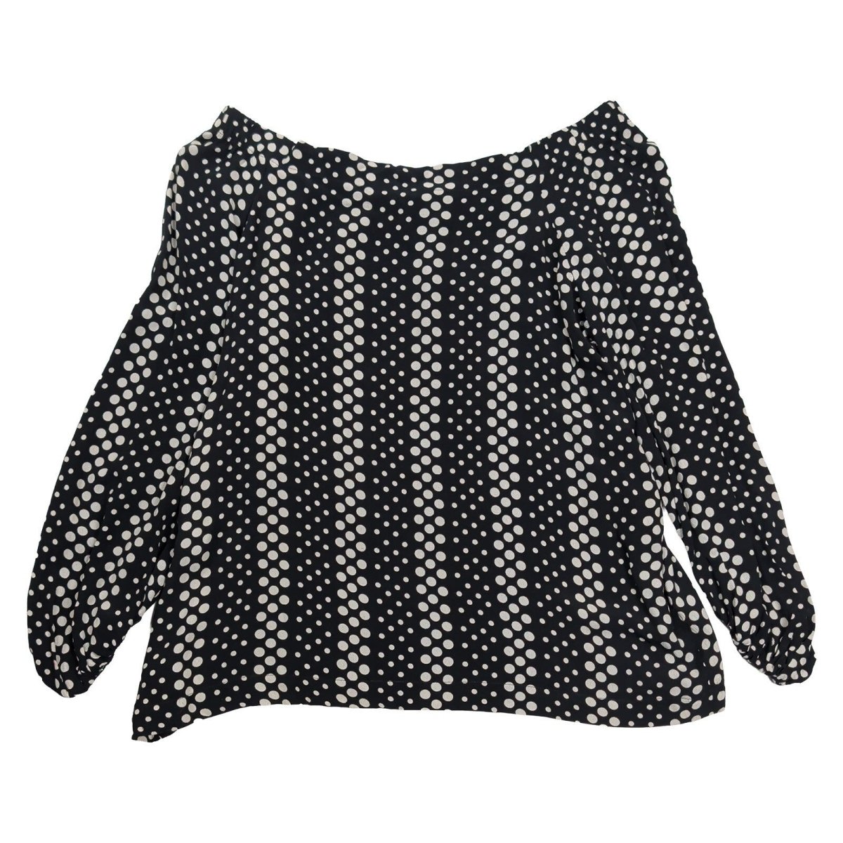 Karen Millen Black White Polka Dot Blouse UK 16 Balloon Sleeve Viscose – product photo 1 | RewearableUK