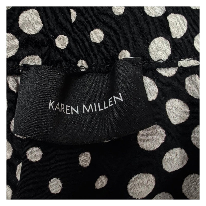 Karen Millen Black White Polka Dot Blouse UK 16 Balloon Sleeve Viscose – product photo 3 | RewearableUK