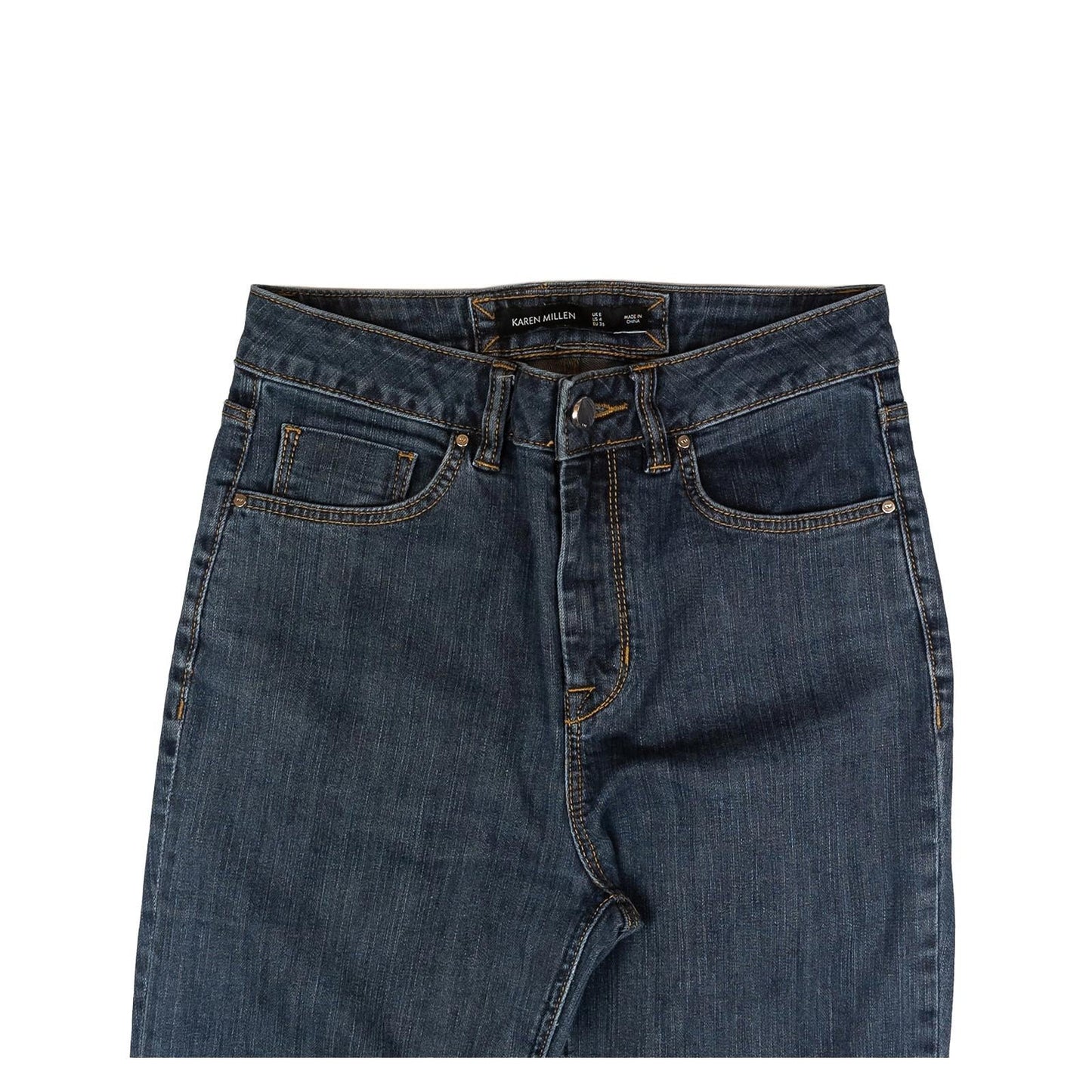 Karen Millen Jeans UK 8 US 4 Dark Blue Skinny Stretch Denim Pants KM Logo Trouse by Karen Millen – | RewearableUK