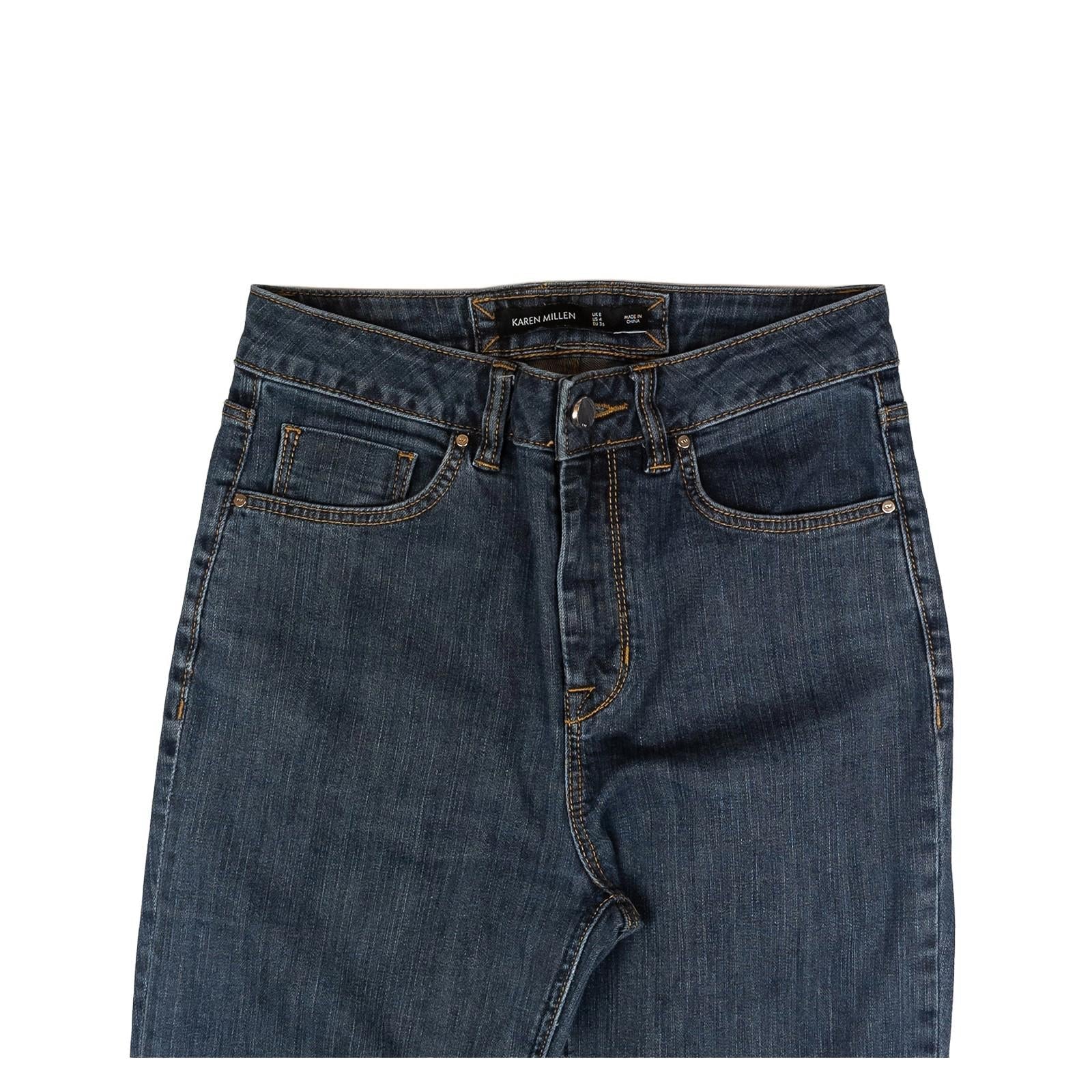 Karen Millen Jeans UK 8 US 4 Dark Blue Skinny Stretch Denim Pants KM Logo Trouse by Karen Millen – | RewearableUK