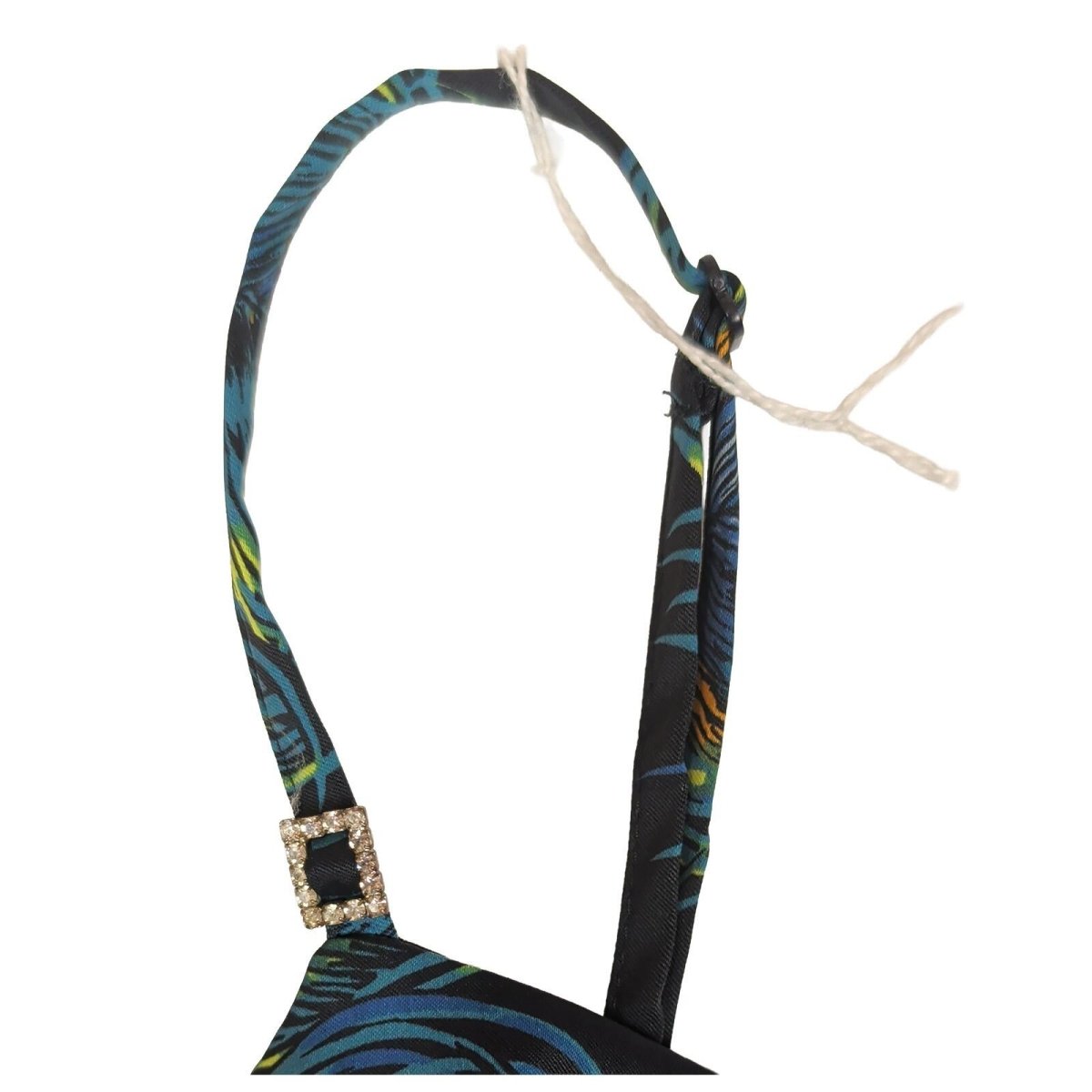 Karen Millen Peacock Feather Dress UK 10 Black Satin Cocktail NWOT by Karen Millen – | RewearableUK