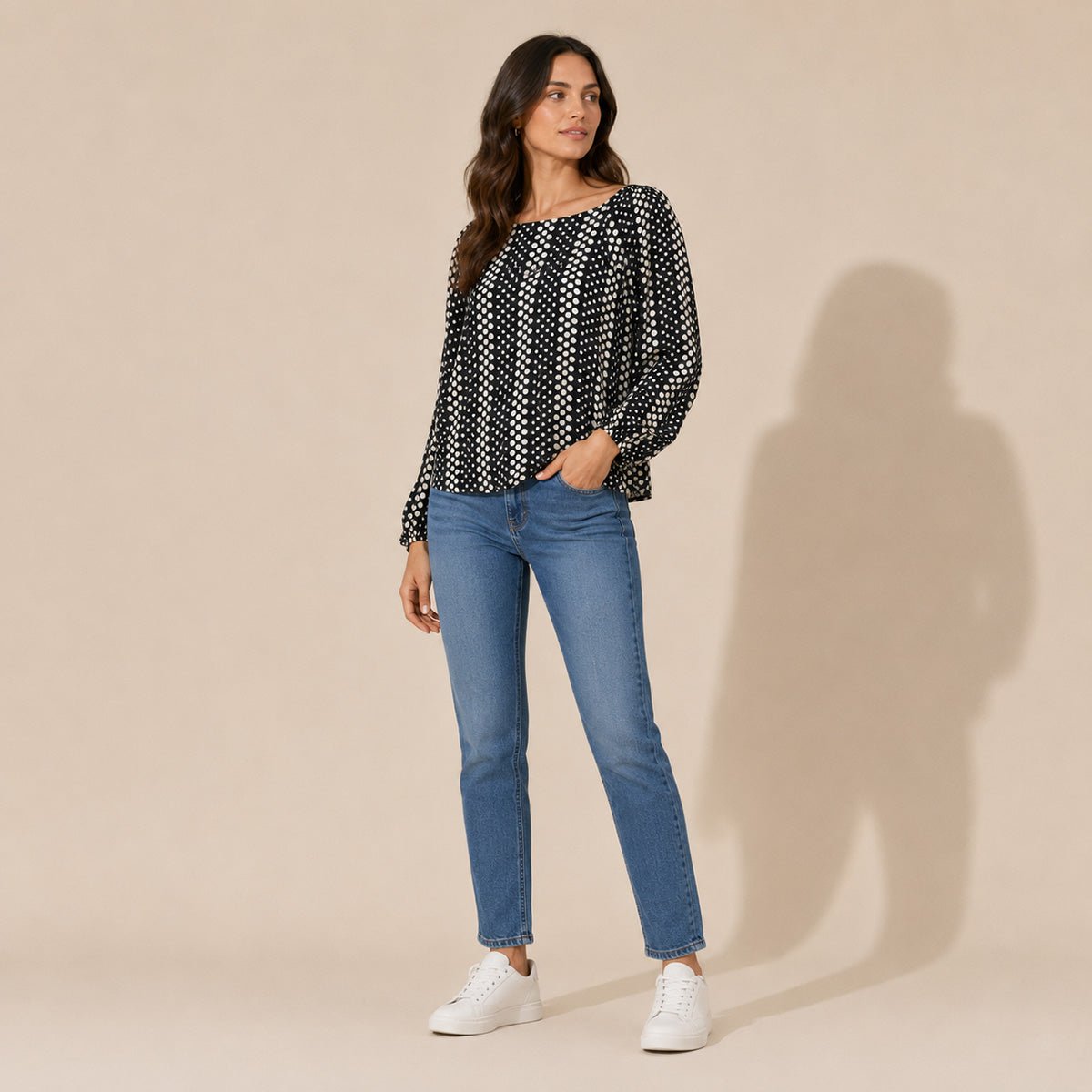 Karen Millen Polka Dot Balloon Sleeve Blouse – UK 16 – Top product photo 1 | RewearableUK