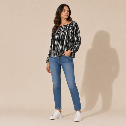 Karen Millen Polka Dot Balloon Sleeve Blouse – UK 16 – Top product photo 1 | RewearableUK