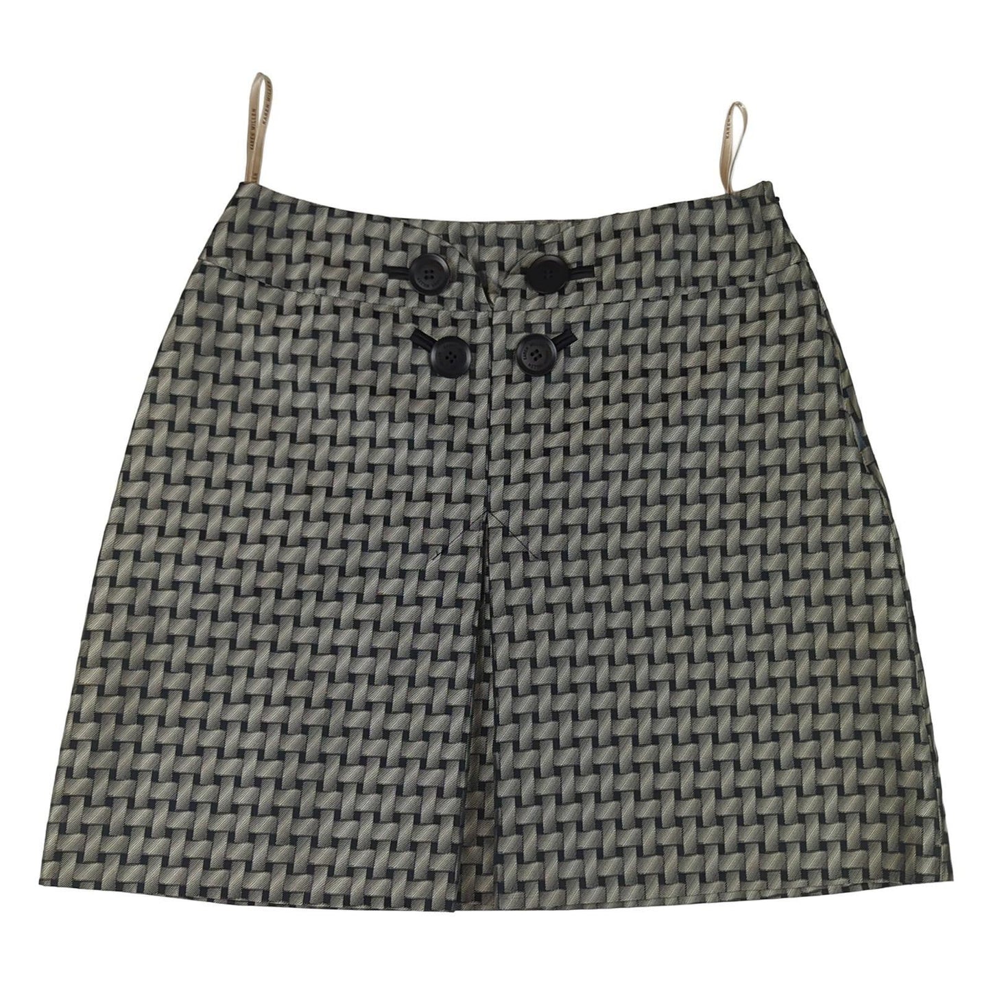 Karen Millen Karen Millen Skirt UK 10 Grey Weave Print Short Pencil Silk Blend Formal Work SKIRT RewearableUK
