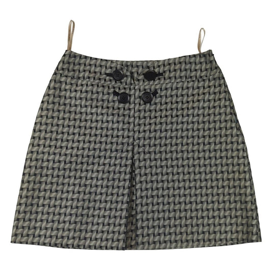 Karen Millen Karen Millen Skirt UK 10 Grey Weave Print Short Pencil Silk Blend Formal Work SKIRT RewearableUK