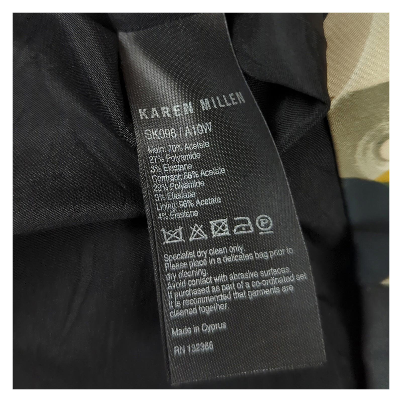 Karen Millen Karen Millen Skirt UK 14 Vintage Geometric Print A - Line Knee Length Cotton Blend SKIRT RewearableUK