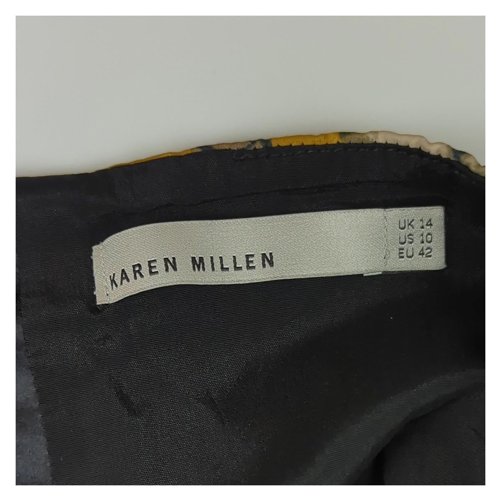 Karen Millen Karen Millen Skirt UK 14 Vintage Geometric Print A - Line Knee Length Cotton Blend SKIRT RewearableUK