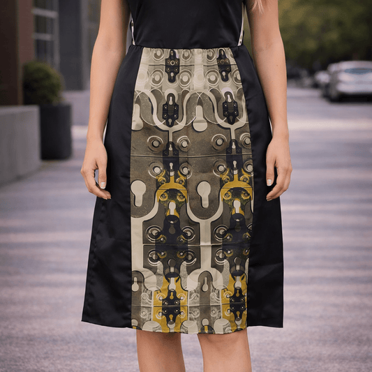 Karen Millen Skirt UK 14 Vintage Geometric Print A - Line Knee Length Cotton Blend by Karen Millen – SKIRT | RewearableUK
